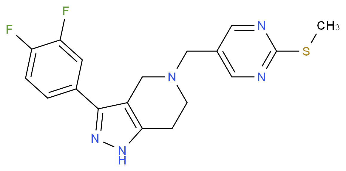 3-(3,4-difluorophenyl)-5-{[2-(methylthio)-5-pyrimidinyl]methyl}-4,5,6,7-tetrahydro-1H-pyrazolo[4,3-c]pyridine_Molecular_structure_CAS_)