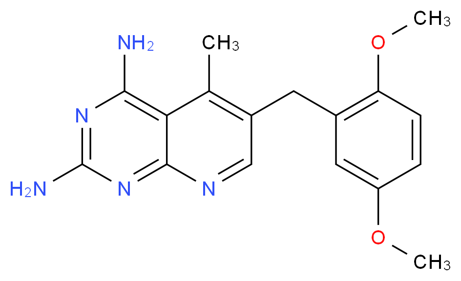 6-(2,5-Dimethoxy-Benzyl)-5-Methyl-Pyrido[2,3-D]Pyrimidine-2,4-Diamine_Molecular_structure_CAS_)