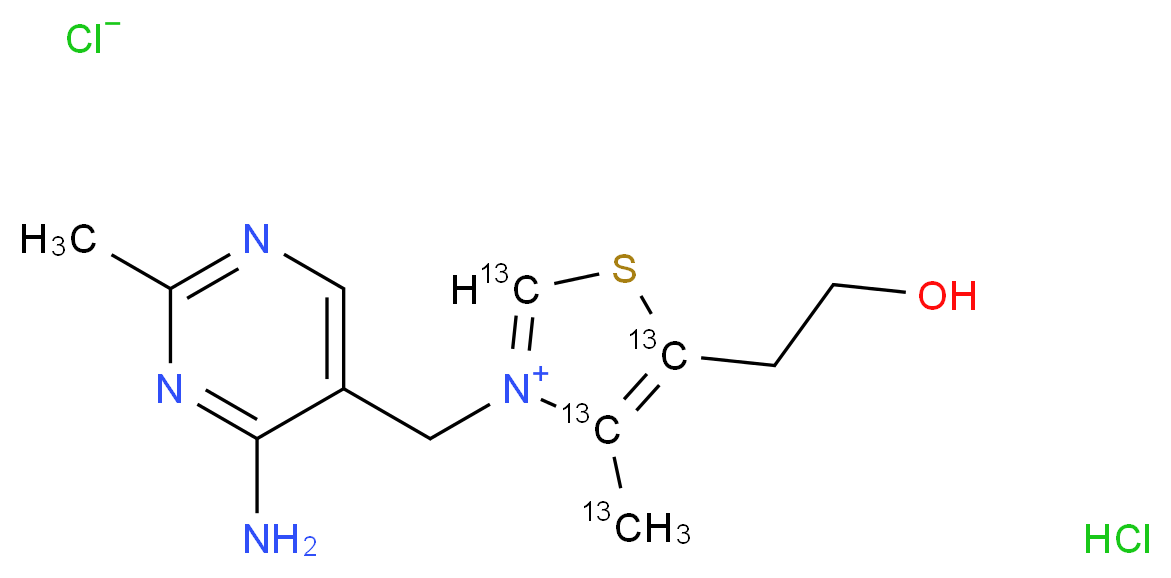 Thiamine-(4-methyl-13C-thiazol-5-yl-13C3) hydrochloride_Molecular_structure_CAS_)