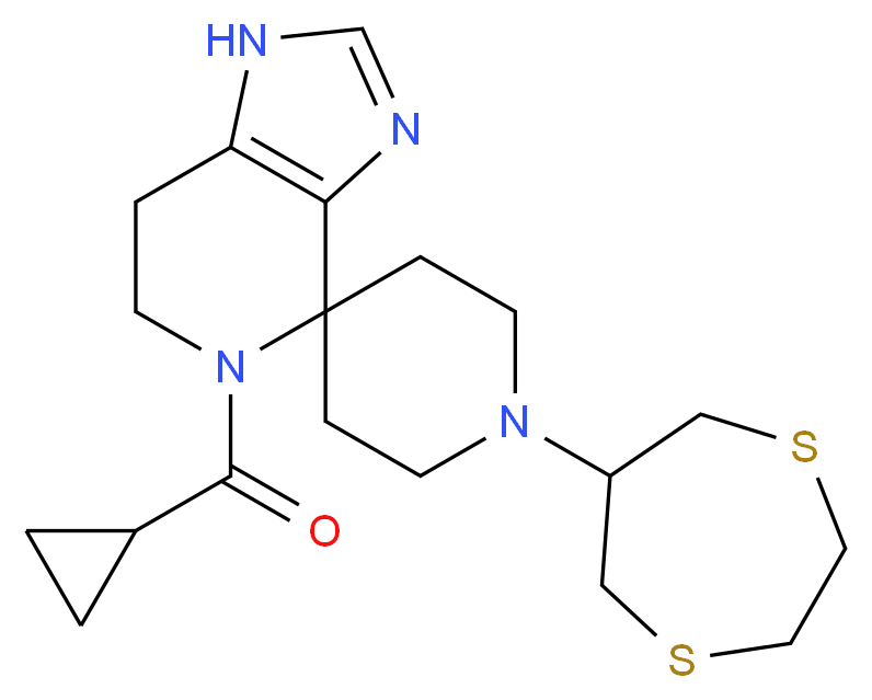 5-(cyclopropylcarbonyl)-1'-(1,4-dithiepan-6-yl)-1,5,6,7-tetrahydrospiro[imidazo[4,5-c]pyridine-4,4'-piperidine]_Molecular_structure_CAS_)