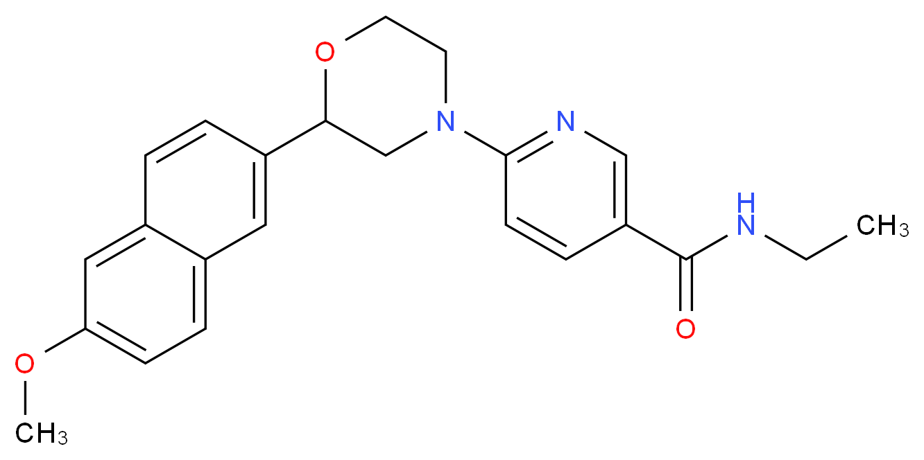 N-ethyl-6-[2-(6-methoxy-2-naphthyl)morpholin-4-yl]nicotinamide_Molecular_structure_CAS_)