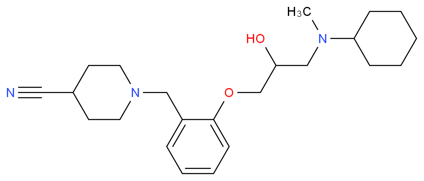 1-(2-{3-[cyclohexyl(methyl)amino]-2-hydroxypropoxy}benzyl)piperidine-4-carbonitrile_Molecular_structure_CAS_)