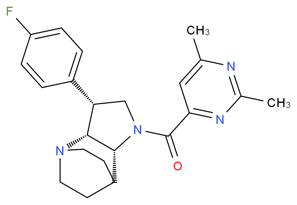 (3R*,3aR*,7aR*)-1-[(2,6-dimethylpyrimidin-4-yl)carbonyl]-3-(4-fluorophenyl)octahydro-4,7-ethanopyrrolo[3,2-b]pyridine_Molecular_structure_CAS_)