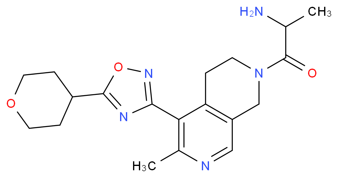1-[6-methyl-5-[5-(tetrahydro-2H-pyran-4-yl)-1,2,4-oxadiazol-3-yl]-3,4-dihydro-2,7-naphthyridin-2(1H)-yl]-1-oxo-2-propanamine_Molecular_structure_CAS_)