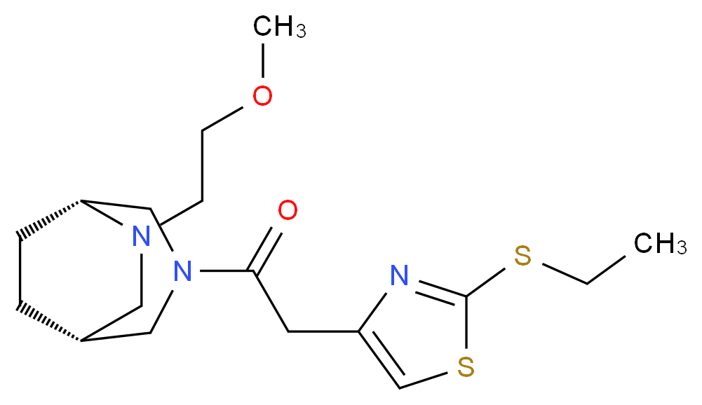 (1R*,5R*)-3-{[2-(ethylthio)-1,3-thiazol-4-yl]acetyl}-6-(2-methoxyethyl)-3,6-diazabicyclo[3.2.2]nonane_Molecular_structure_CAS_)