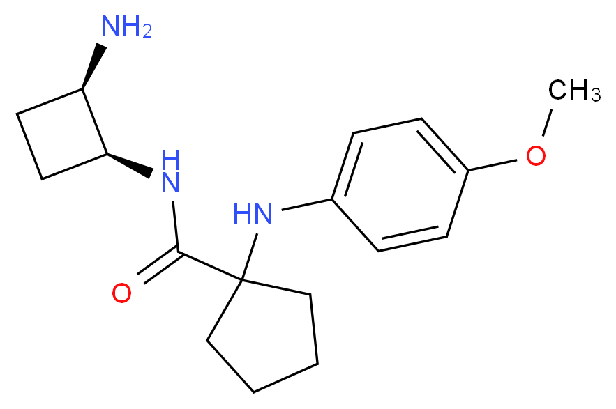 N-[(1S*,2R*)-2-aminocyclobutyl]-1-[(4-methoxyphenyl)amino]cyclopentanecarboxamide_Molecular_structure_CAS_)