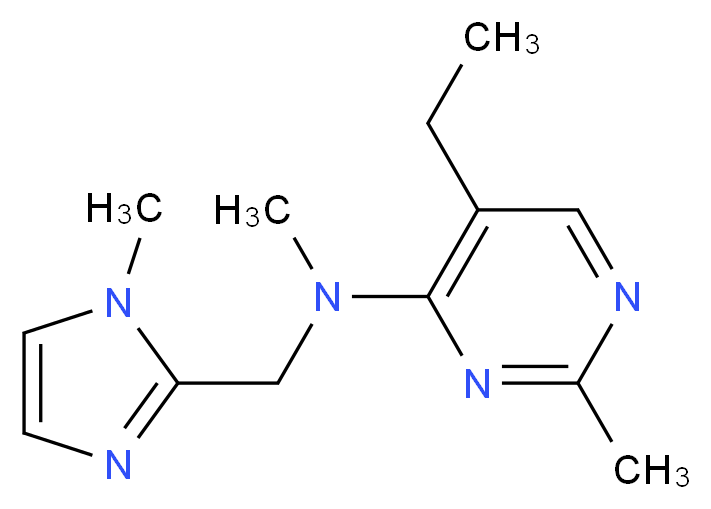 5-ethyl-N,2-dimethyl-N-[(1-methyl-1H-imidazol-2-yl)methyl]pyrimidin-4-amine_Molecular_structure_CAS_)