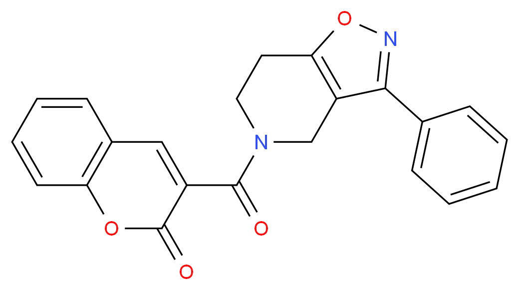 3-[(3-phenyl-6,7-dihydroisoxazolo[4,5-c]pyridin-5(4H)-yl)carbonyl]-2H-chromen-2-one_Molecular_structure_CAS_)