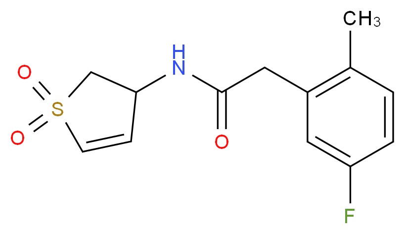N-(1,1-dioxido-2,3-dihydro-3-thienyl)-2-(5-fluoro-2-methylphenyl)acetamide_Molecular_structure_CAS_)