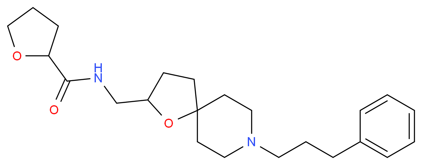 N-{[8-(3-phenylpropyl)-1-oxa-8-azaspiro[4.5]dec-2-yl]methyl}tetrahydro-2-furancarboxamide_Molecular_structure_CAS_)