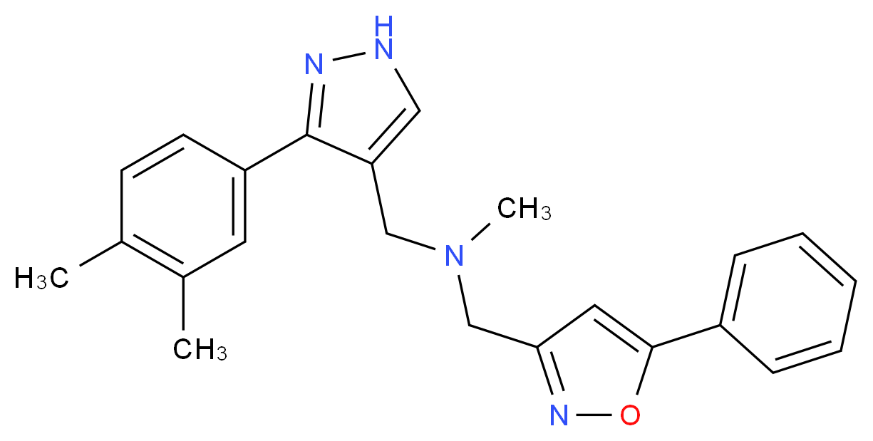 1-[3-(3,4-dimethylphenyl)-1H-pyrazol-4-yl]-N-methyl-N-[(5-phenyl-3-isoxazolyl)methyl]methanamine_Molecular_structure_CAS_)