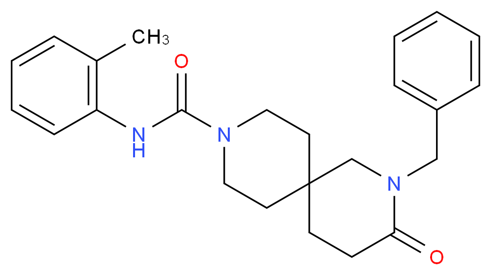 2-benzyl-N-(2-methylphenyl)-3-oxo-2,9-diazaspiro[5.5]undecane-9-carboxamide_Molecular_structure_CAS_)