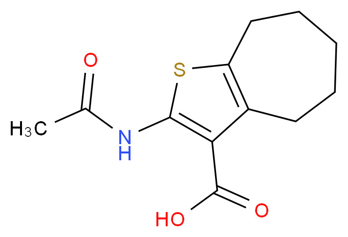 2-(acetylamino)-5,6,7,8-tetrahydro-4H-cyclohepta[b]thiophene-3-carboxylic acid_Molecular_structure_CAS_63826-34-6)