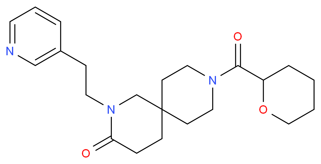 2-(2-pyridin-3-ylethyl)-9-(tetrahydro-2H-pyran-2-ylcarbonyl)-2,9-diazaspiro[5.5]undecan-3-one_Molecular_structure_CAS_)