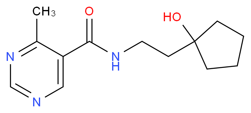 N-[2-(1-hydroxycyclopentyl)ethyl]-4-methylpyrimidine-5-carboxamide_Molecular_structure_CAS_)