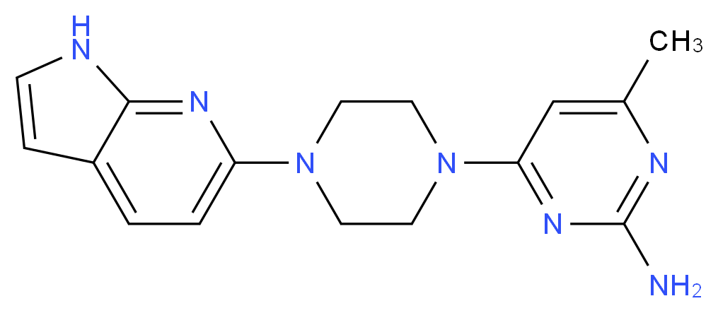 4-methyl-6-[4-(1H-pyrrolo[2,3-b]pyridin-6-yl)piperazin-1-yl]pyrimidin-2-amine_Molecular_structure_CAS_)