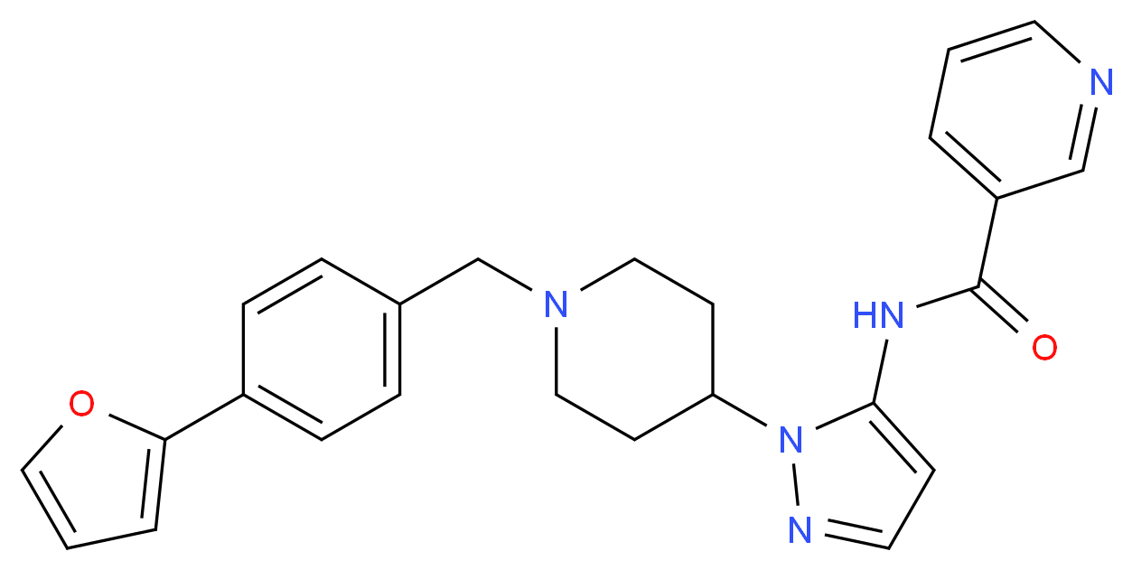 N-(1-{1-[4-(2-furyl)benzyl]-4-piperidinyl}-1H-pyrazol-5-yl)nicotinamide_Molecular_structure_CAS_)