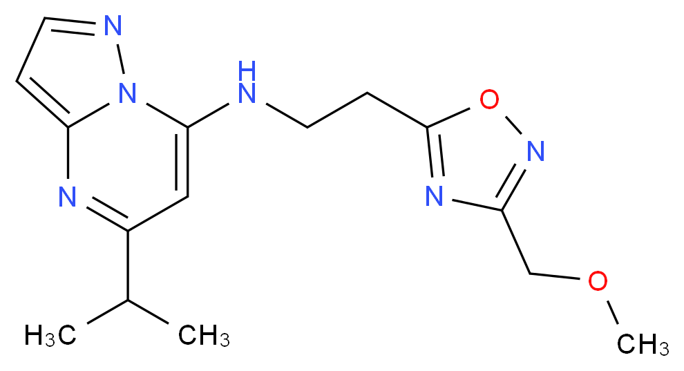 5-isopropyl-N-{2-[3-(methoxymethyl)-1,2,4-oxadiazol-5-yl]ethyl}pyrazolo[1,5-a]pyrimidin-7-amine_Molecular_structure_CAS_)