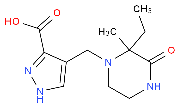4-[(2-ethyl-2-methyl-3-oxopiperazin-1-yl)methyl]-1H-pyrazole-3-carboxylic acid_Molecular_structure_CAS_)