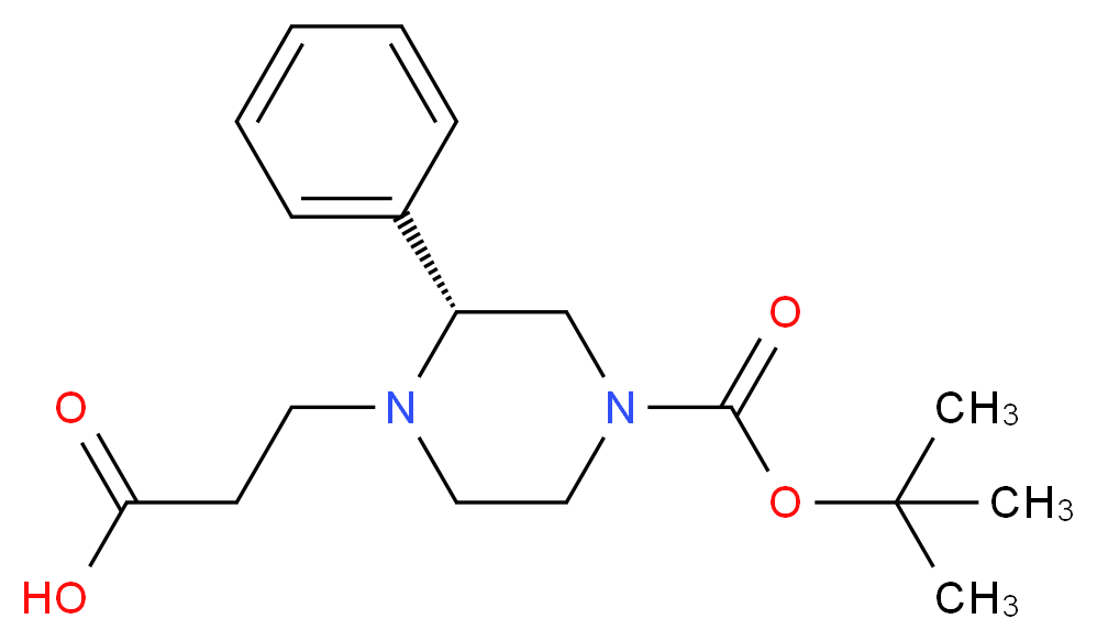 (R)-3-(4-(tert-butoxycarbonyl)-2-phenylpiperazin-1-yl)propanoic acid_Molecular_structure_CAS_1060814-13-2)