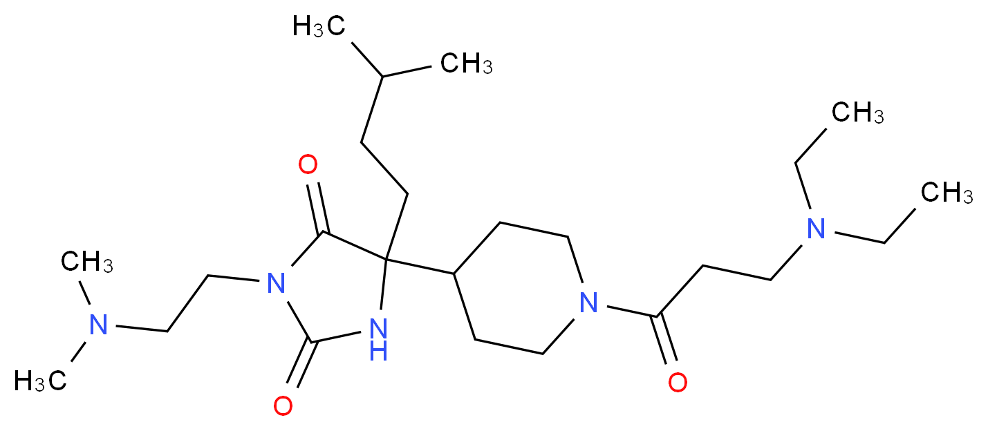 5-[1-(N,N-diethyl-beta-alanyl)-4-piperidinyl]-3-[2-(dimethylamino)ethyl]-5-(3-methylbutyl)-2,4-imidazolidinedione_Molecular_structure_CAS_)