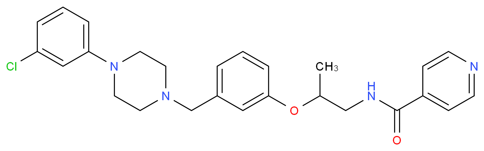 N-[2-(3-{[4-(3-chlorophenyl)-1-piperazinyl]methyl}phenoxy)propyl]isonicotinamide_Molecular_structure_CAS_)