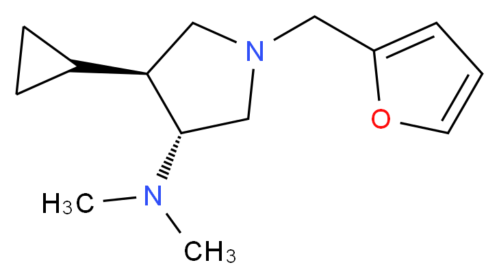 (3R*,4S*)-4-cyclopropyl-1-(2-furylmethyl)-N,N-dimethyl-3-pyrrolidinamine_Molecular_structure_CAS_)