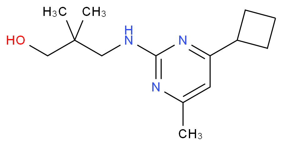 3-[(4-cyclobutyl-6-methylpyrimidin-2-yl)amino]-2,2-dimethylpropan-1-ol_Molecular_structure_CAS_)
