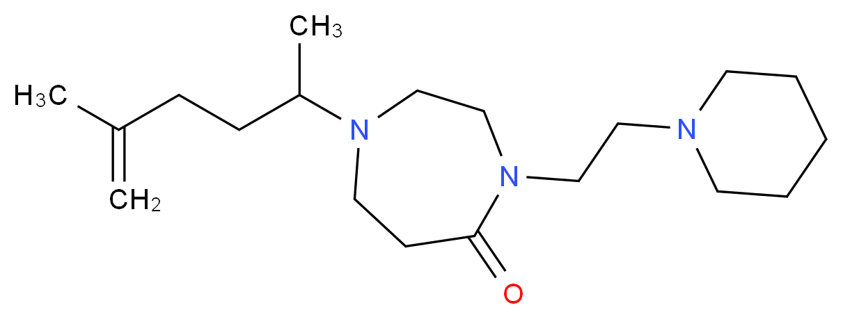 1-(1,4-dimethyl-4-penten-1-yl)-4-[2-(1-piperidinyl)ethyl]-1,4-diazepan-5-one_Molecular_structure_CAS_)