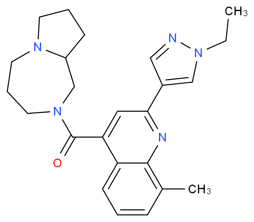 2-{[2-(1-ethyl-1H-pyrazol-4-yl)-8-methylquinolin-4-yl]carbonyl}octahydro-1H-pyrrolo[1,2-a][1,4]diazepine_Molecular_structure_CAS_)
