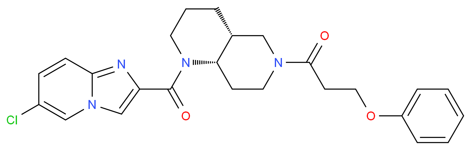 (4aR*,8aS*)-1-[(6-chloroimidazo[1,2-a]pyridin-2-yl)carbonyl]-6-(3-phenoxypropanoyl)decahydro-1,6-naphthyridine_Molecular_structure_CAS_)
