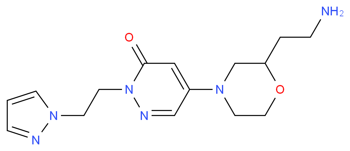 5-[2-(2-aminoethyl)morpholin-4-yl]-2-[2-(1H-pyrazol-1-yl)ethyl]pyridazin-3(2H)-one_Molecular_structure_CAS_)
