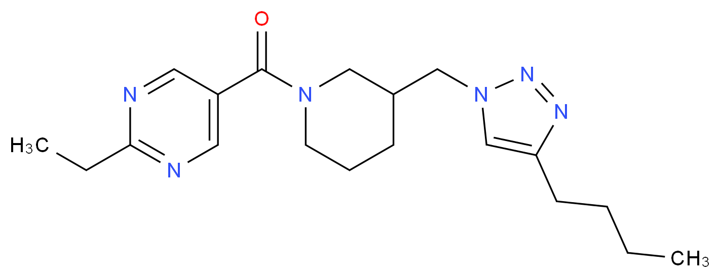 5-({3-[(4-butyl-1H-1,2,3-triazol-1-yl)methyl]piperidin-1-yl}carbonyl)-2-ethylpyrimidine_Molecular_structure_CAS_)