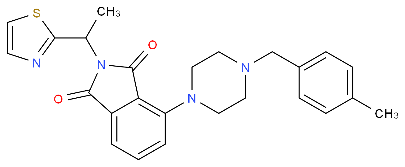 4-[4-(4-methylbenzyl)-1-piperazinyl]-2-[1-(1,3-thiazol-2-yl)ethyl]-1H-isoindole-1,3(2H)-dione_Molecular_structure_CAS_)