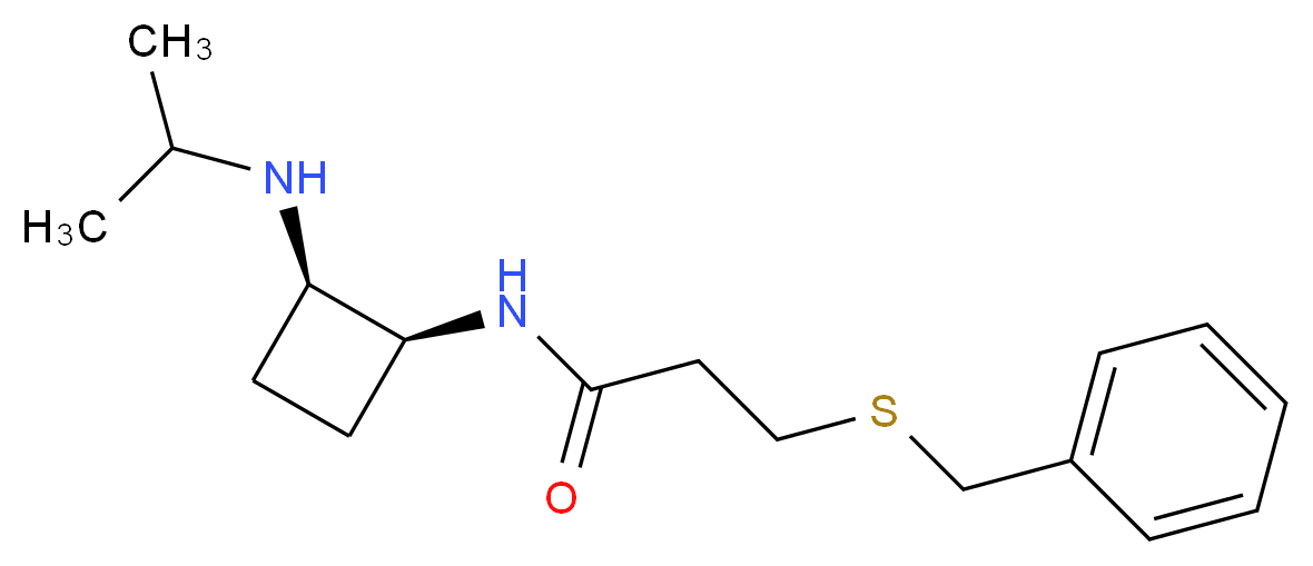 3-(benzylthio)-N-[(1S*,2R*)-2-(isopropylamino)cyclobutyl]propanamide_Molecular_structure_CAS_)
