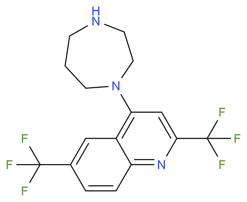 1-[2,6-Bis(trifluoromethyl)quinol-4-yl]homopiperazine 97%_Molecular_structure_CAS_)