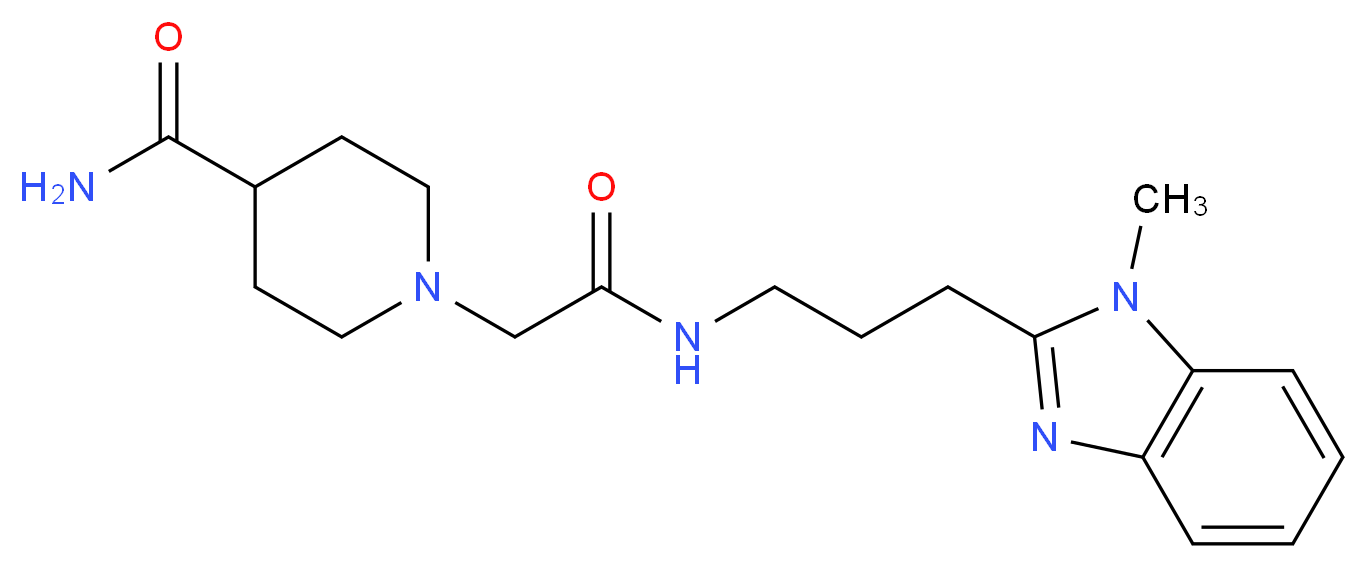 1-(2-{[3-(1-methyl-1H-benzimidazol-2-yl)propyl]amino}-2-oxoethyl)-4-piperidinecarboxamide_Molecular_structure_CAS_)