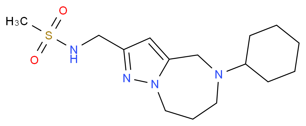 N-[(5-cyclohexyl-5,6,7,8-tetrahydro-4H-pyrazolo[1,5-a][1,4]diazepin-2-yl)methyl]methanesulfonamide_Molecular_structure_CAS_)