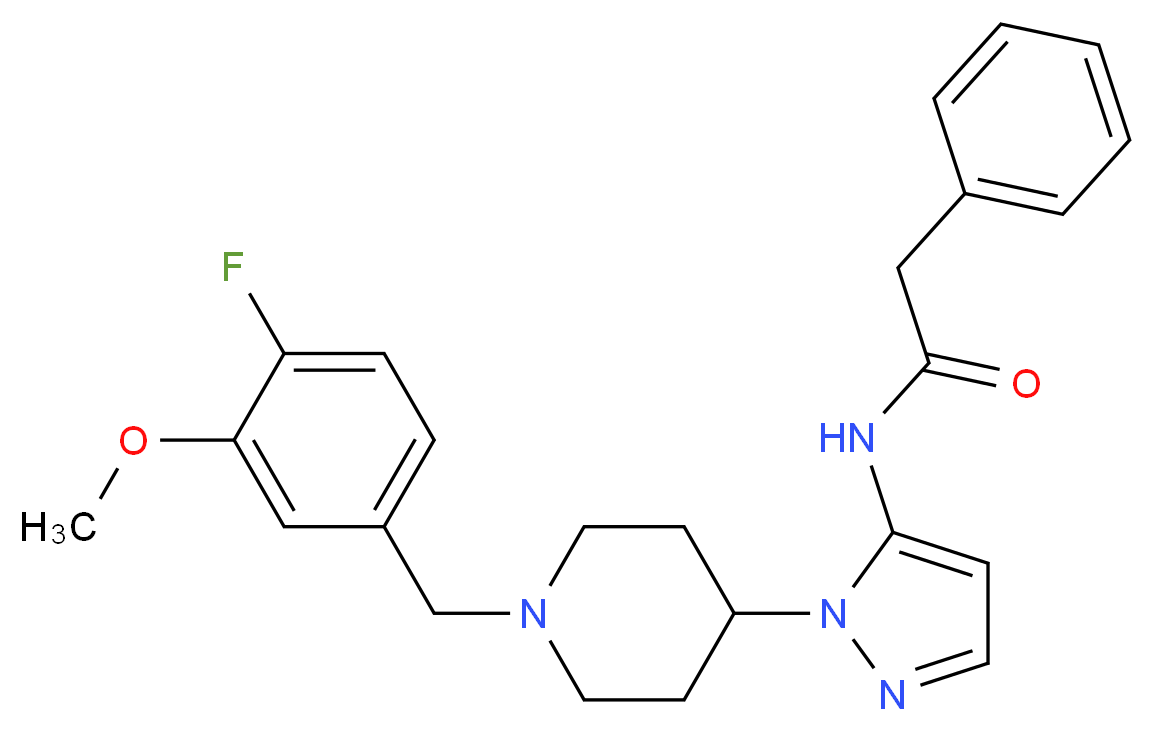 N-{1-[1-(4-fluoro-3-methoxybenzyl)-4-piperidinyl]-1H-pyrazol-5-yl}-2-phenylacetamide_Molecular_structure_CAS_)