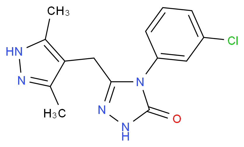 4-(3-chlorophenyl)-5-[(3,5-dimethyl-1H-pyrazol-4-yl)methyl]-2,4-dihydro-3H-1,2,4-triazol-3-one_Molecular_structure_CAS_)