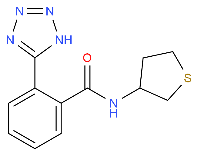 N-(tetrahydro-3-thienyl)-2-(1H-tetrazol-5-yl)benzamide_Molecular_structure_CAS_)