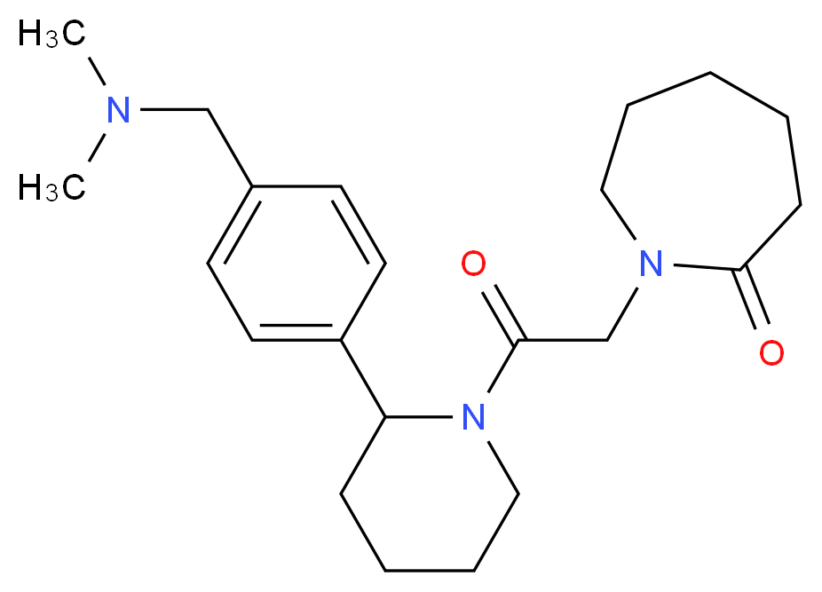 1-[2-(2-{4-[(dimethylamino)methyl]phenyl}-1-piperidinyl)-2-oxoethyl]-2-azepanone_Molecular_structure_CAS_)