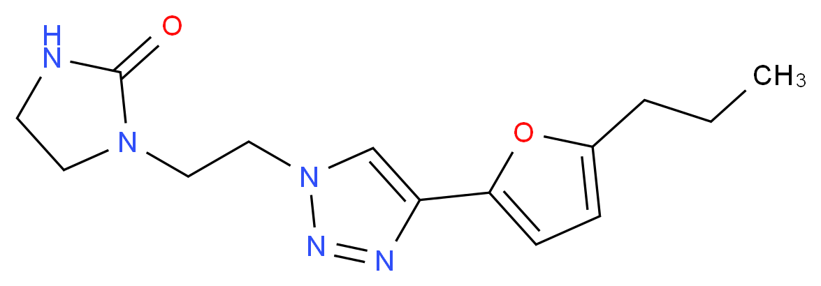1-{2-[4-(5-propyl-2-furyl)-1H-1,2,3-triazol-1-yl]ethyl}imidazolidin-2-one_Molecular_structure_CAS_)
