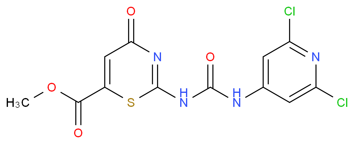 methyl 2-({[(2,6-dichloro-4-pyridyl)amino]carbonyl}amino)-4-oxo-4H-1,3-thiazine-6-carboxylate_Molecular_structure_CAS_)