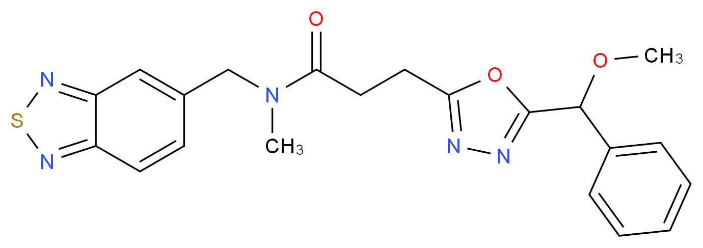 N-(2,1,3-benzothiadiazol-5-ylmethyl)-3-{5-[methoxy(phenyl)methyl]-1,3,4-oxadiazol-2-yl}-N-methylpropanamide_Molecular_structure_CAS_)