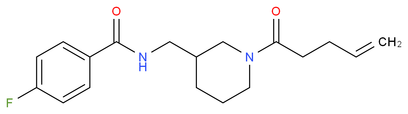 4-fluoro-N-{[1-(4-pentenoyl)-3-piperidinyl]methyl}benzamide_Molecular_structure_CAS_)
