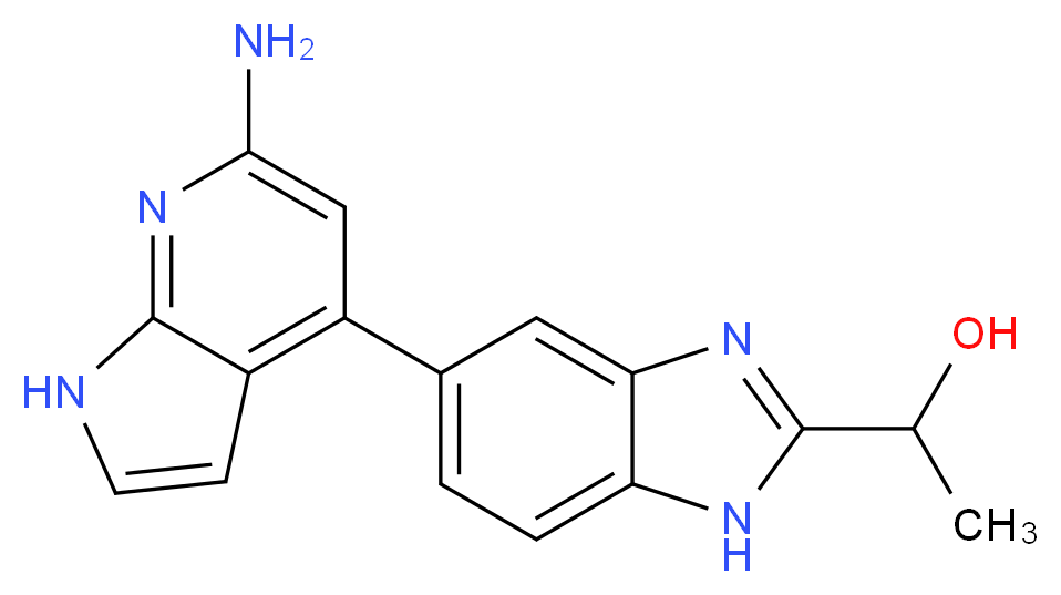 1-[5-(6-amino-1H-pyrrolo[2,3-b]pyridin-4-yl)-1H-benzimidazol-2-yl]ethanol_Molecular_structure_CAS_)