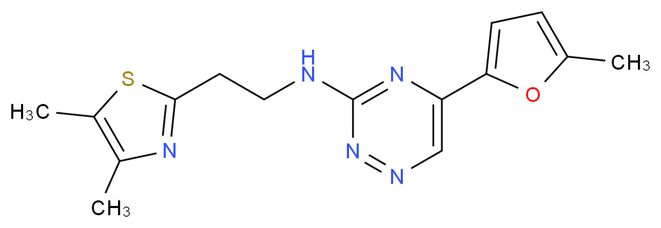 N-[2-(4,5-dimethyl-1,3-thiazol-2-yl)ethyl]-5-(5-methyl-2-furyl)-1,2,4-triazin-3-amine_Molecular_structure_CAS_)