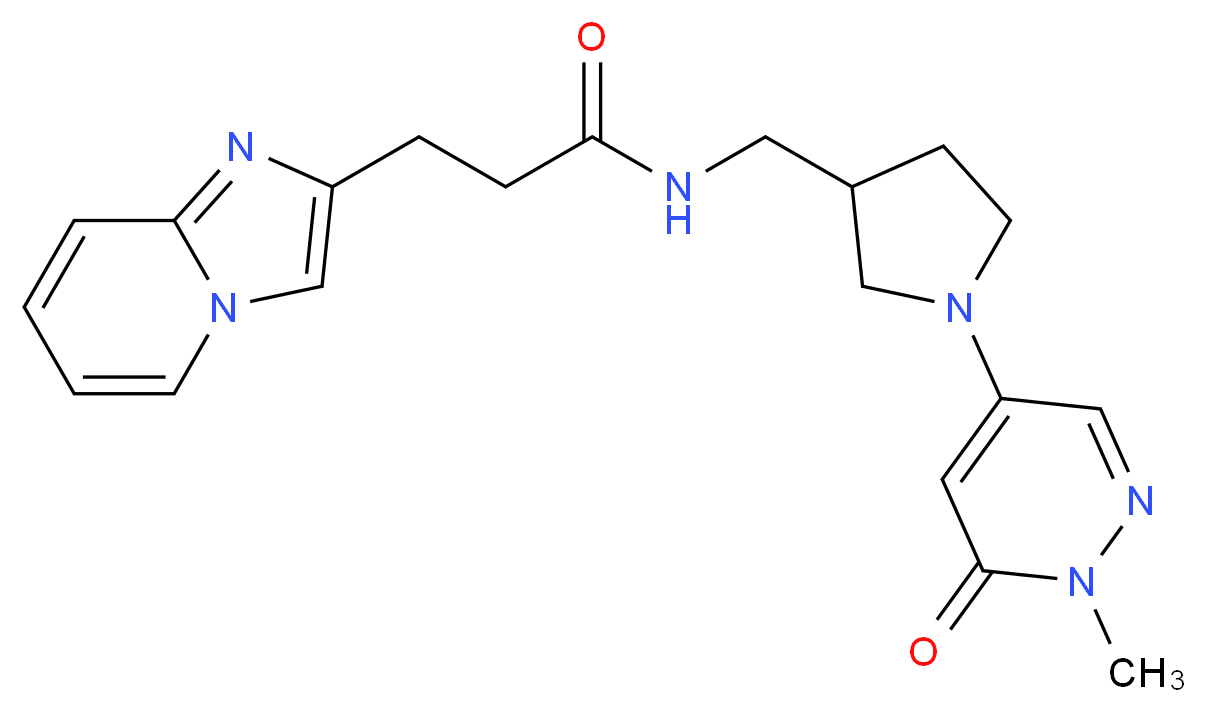 3-imidazo[1,2-a]pyridin-2-yl-N-{[1-(1-methyl-6-oxo-1,6-dihydropyridazin-4-yl)pyrrolidin-3-yl]methyl}propanamide_Molecular_structure_CAS_)