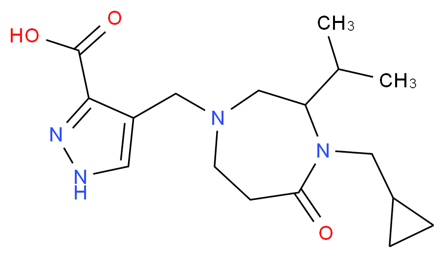 4-{[4-(cyclopropylmethyl)-3-isopropyl-5-oxo-1,4-diazepan-1-yl]methyl}-1H-pyrazole-3-carboxylic acid_Molecular_structure_CAS_)